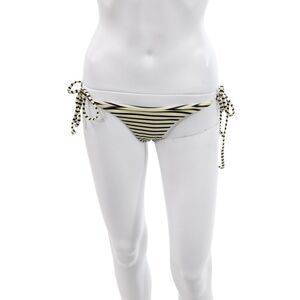 Boys + Arrows Womens Gingham Floral Bikini Bottom Beige Size S